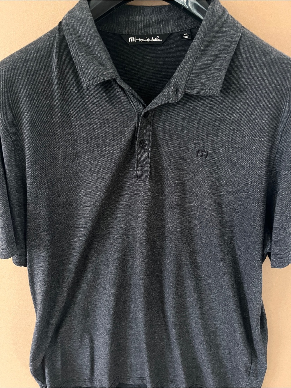 Travis Mathew Shirt Mens XXL 2XL Black Short Sleeve Golf Casual Polo